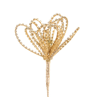 Gold Rhinestone Flower Stem