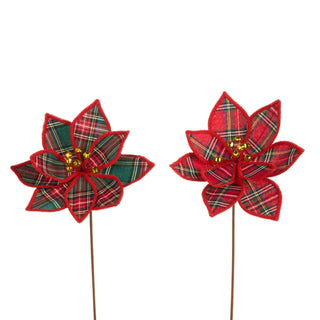 Plaid Poinsettia Pick