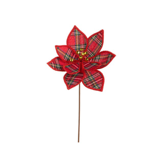 Plaid Poinsettia Pick