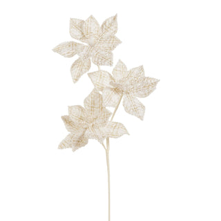 Tweed and Pearl Poinsettia Spray