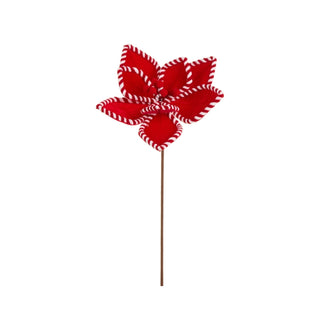 Gingerbread and Peppermint Poinsettia Stem