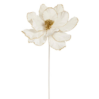 Ivory and Gold Glitter Velvet Floral Stem