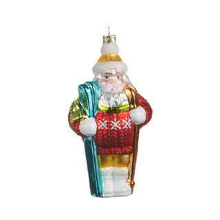 Skiing Santa Ornament