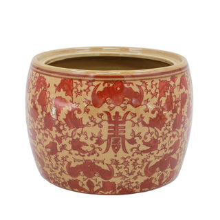 Red & Cream Stylized Planter