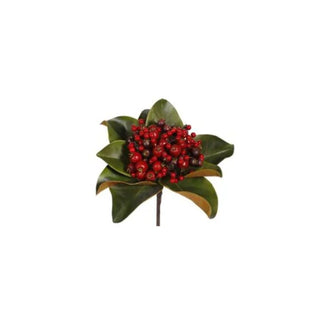 Holiday Crabapple Magnolia Pick