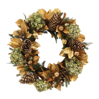Magnolia Leaf &amp; Hydrangea Wreath