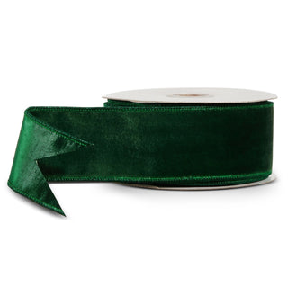 Emerald Velvet Wired Ribbon, 2.5" X 10YD