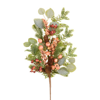 33" Pink Berry and Eucalyptus Spray