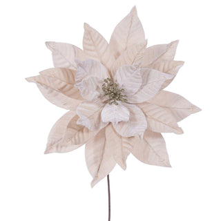 Champagne Velvet Poinsettia Stem