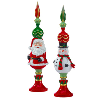 Resin Santa Snowman Finial