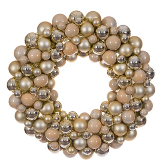Champagne Mixed Finish Ornament Wreath