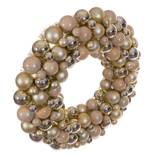 Champagne Mixed Finish Ornament Wreath