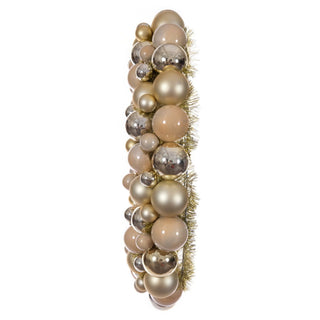 Champagne Mixed Finish Ornament Wreath