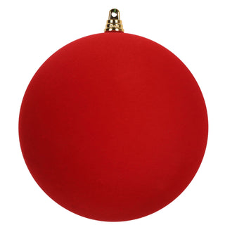 Flocked Red Ball Ornament, 6"