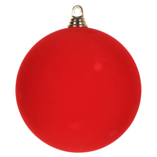 Flocked Red Ball Ornament, 8"