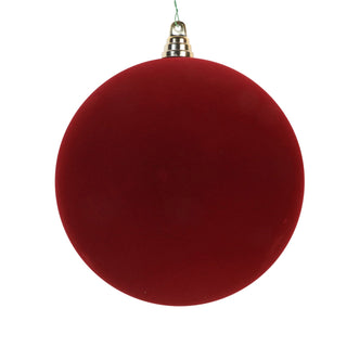 Flocked Burgundy Ball Ornament, 8"
