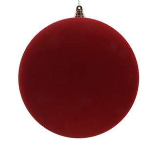 Flocked Burgundy Ball Ornament, 10"