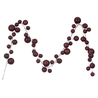 Wine Pearl Branch Ball Garland, 10'