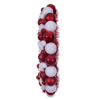 Red/White Ball Ornament Wreath