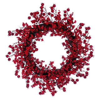 Red Deluxe Mixed Berry Wreath, 28"