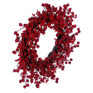 Red Deluxe Mixed Berry Wreath, 28"
