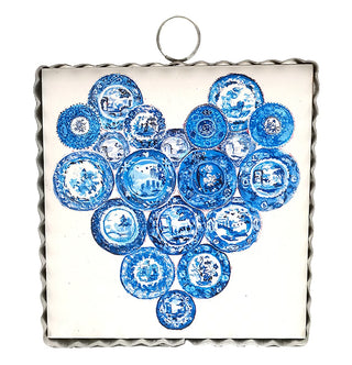 Blue Plate Heart Mini Gallery Art