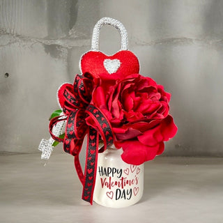 Red Bling Heart Lock & Key Spray
