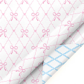 Baby Quilted Diamond and Ric-Rac Reversible Wrapping Paper