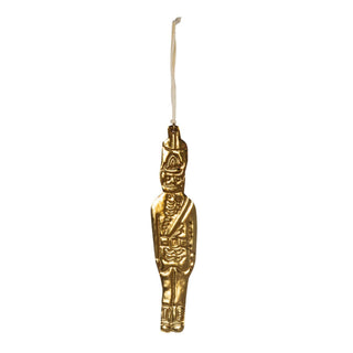 Traditional Brass Finish Nutcracker Ornament