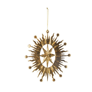 Gold Metal Star of Bethlehem Ornament