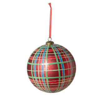 Hand Painted Plaid Ornament, 8"