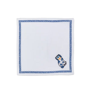 Embroidered Chinosierie Dog Cocktail Napkin