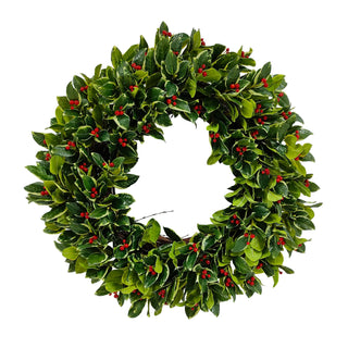 Rounded Holly Wreath, 24"