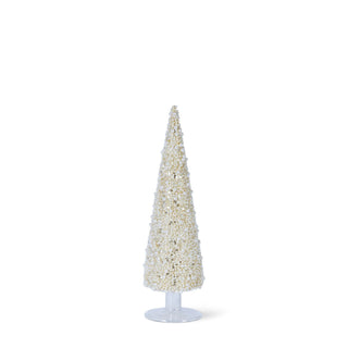 Ivory Glass Beaded Tree, 11.5"H