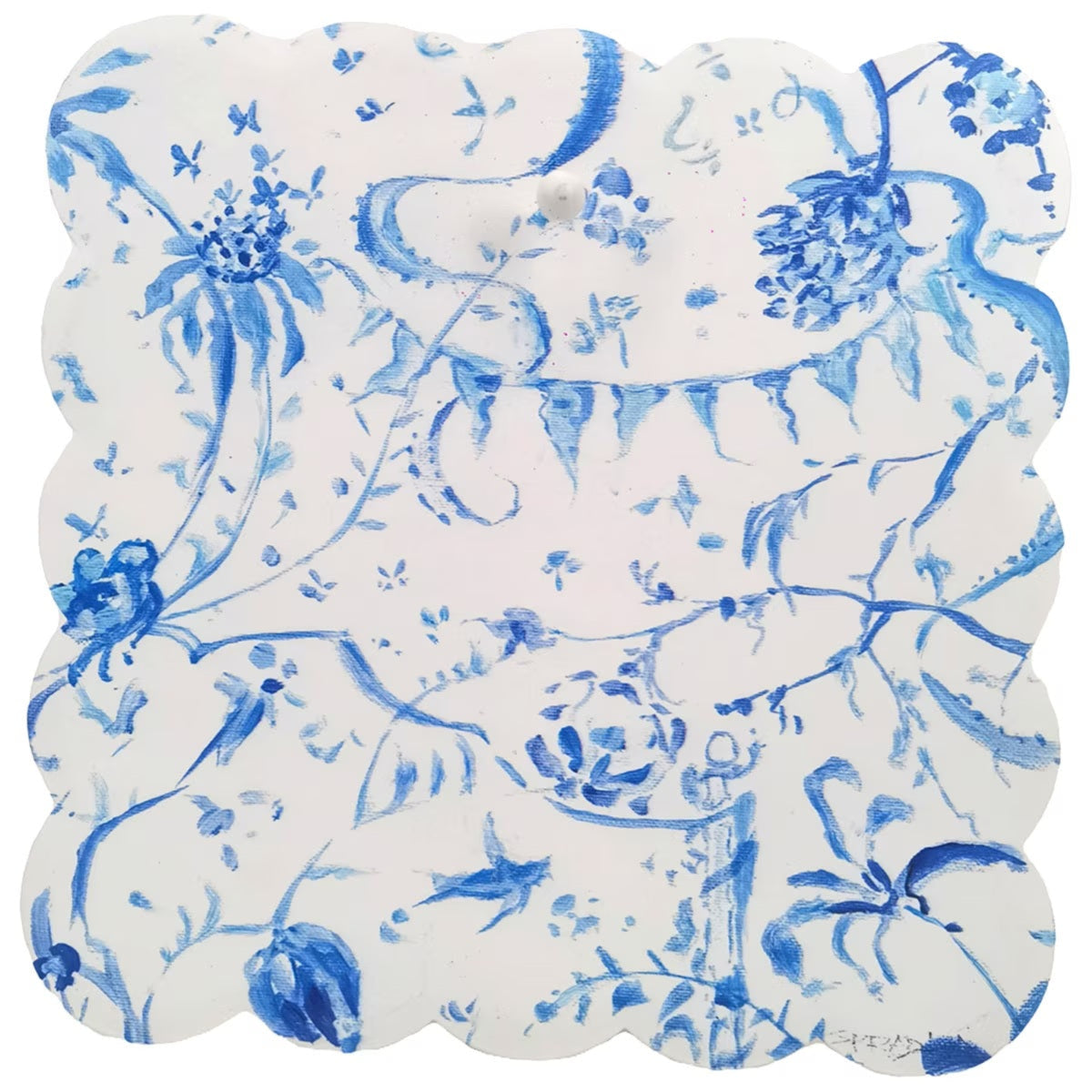 Scallop Blue Chinoiserie Display Board
