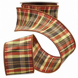 Taffeta Cornucopia Plaid Ribbon 2.5“ x 10YD