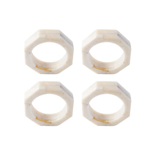 Octagon Shaped Resin Napkin Ring Set