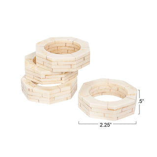 Octagon Shaped Resin Napkin Ring Set