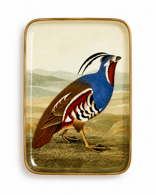 Pheasant Metal Trinket/Desk Tray