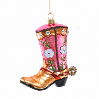 Fancy Floral Cowboy Boot Ornament