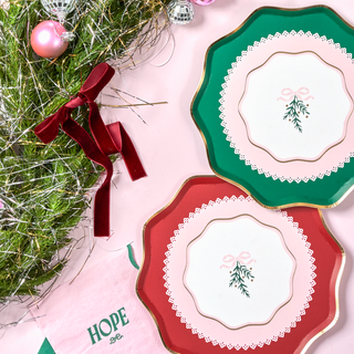 Coquette Christmas Small Bows Dessert Plates