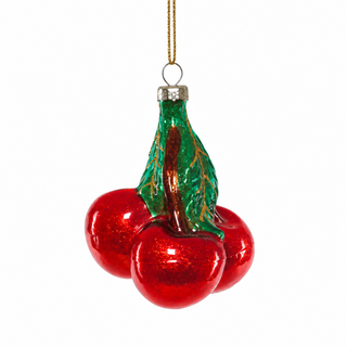 Cherry and Strawberry Glass Ornament