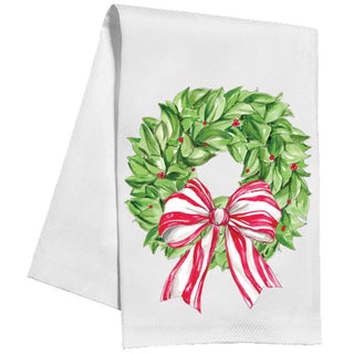 Christmas Wreath and Bow Kitchen Towel