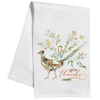 Fall Pheasant with Greenery Kitchen Towel