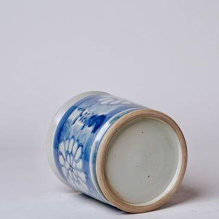 Blue and White Large Floral Cachepot