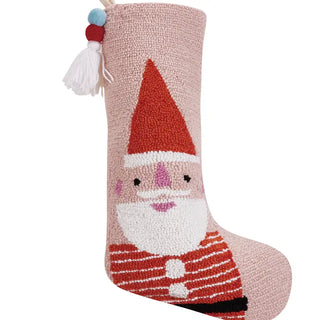 Jolly Santa Pom Pom Tassel Stocking