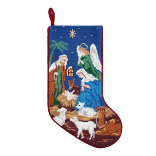 Nativity Embroidered Stocking
