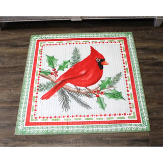 Bamboo Mat Cardinal on Branch