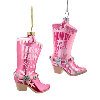 Pink Cowboy Boots Ornament