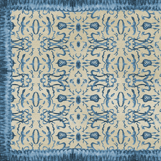 Blue & Tan Chinoiserie Vinyl Floor Mat